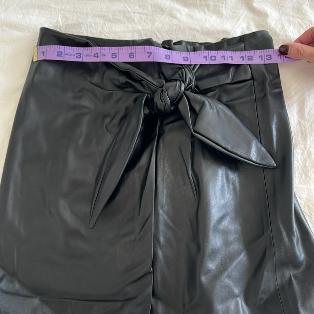 Jason Wu- Black Leather Wrap Tie Mini Skirt - Picture 9 of 9